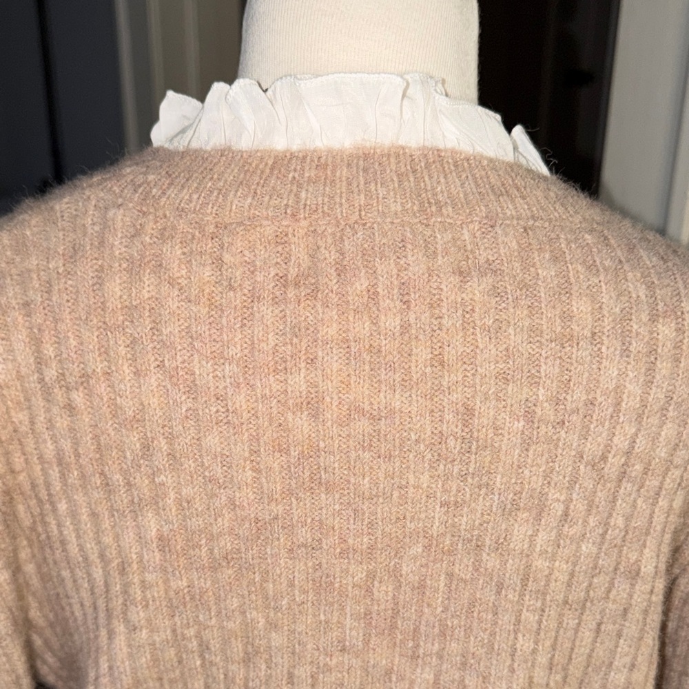 Pinch Beige Ribbed Sweater with Ruffle Trim - Picture 5 of 8